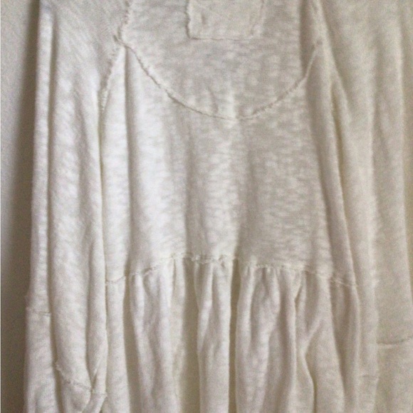Free People We The Free Snowbell Babydoll White Raglan Boho Cottagecore Top XS/S - Picture 12 of 15